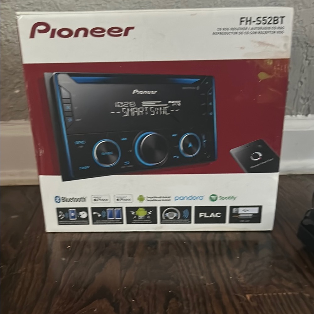 PIONEER Black Car Stereo Receiver with Bluetooth and Digital Display